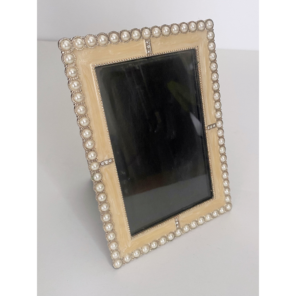 Pearl and Yellow Enamel 5x7 Frame