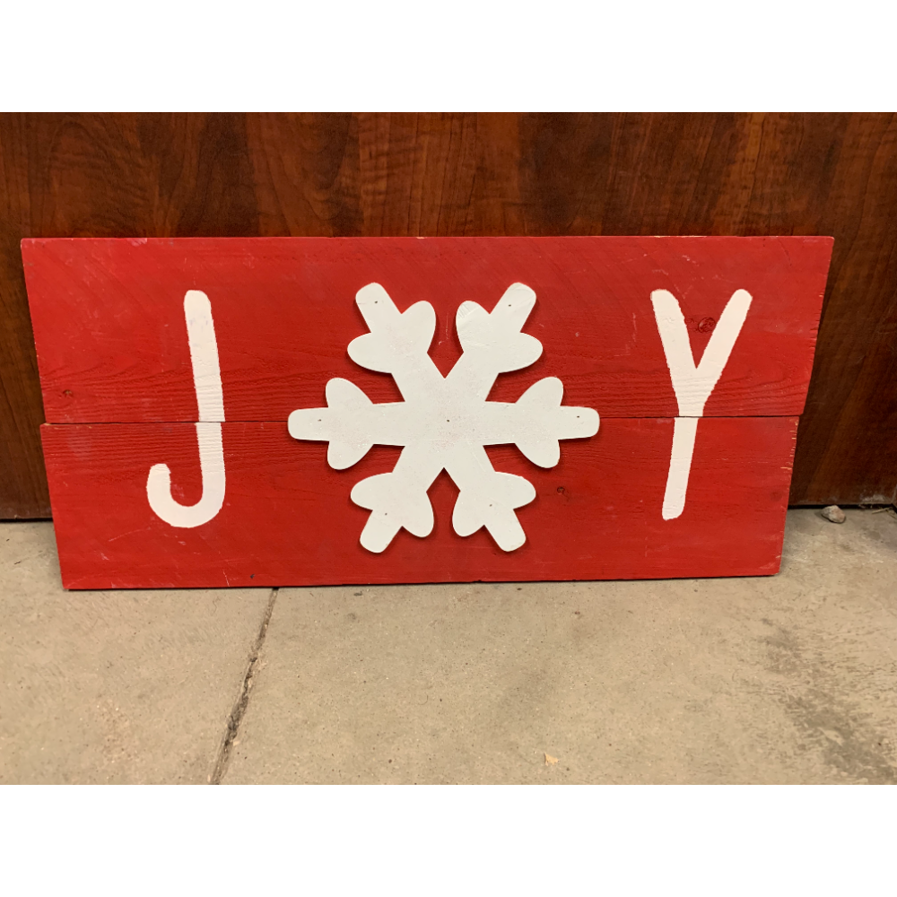 Wooden Block Sign: Joy
