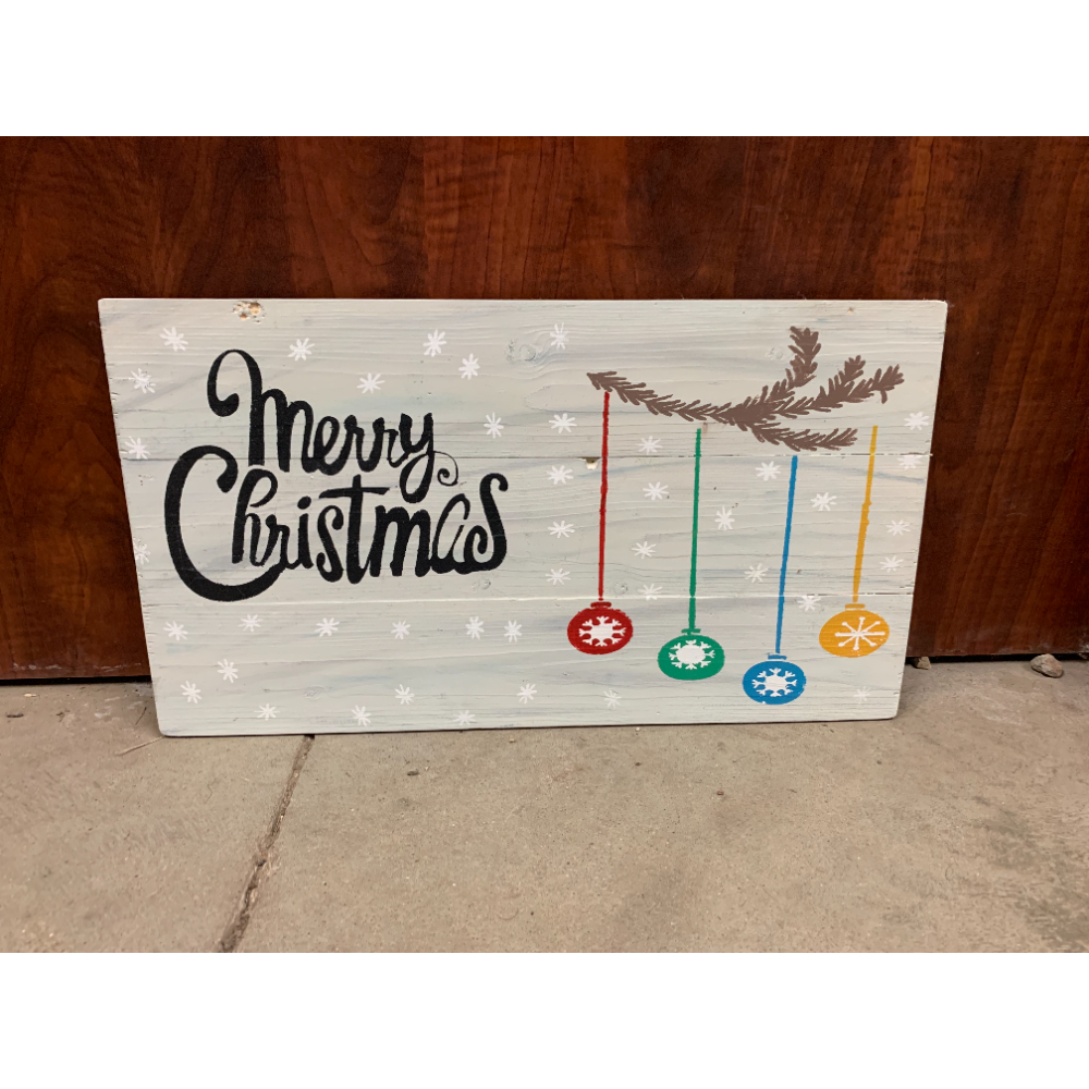 Wooden Block Sign: Merry Christmas