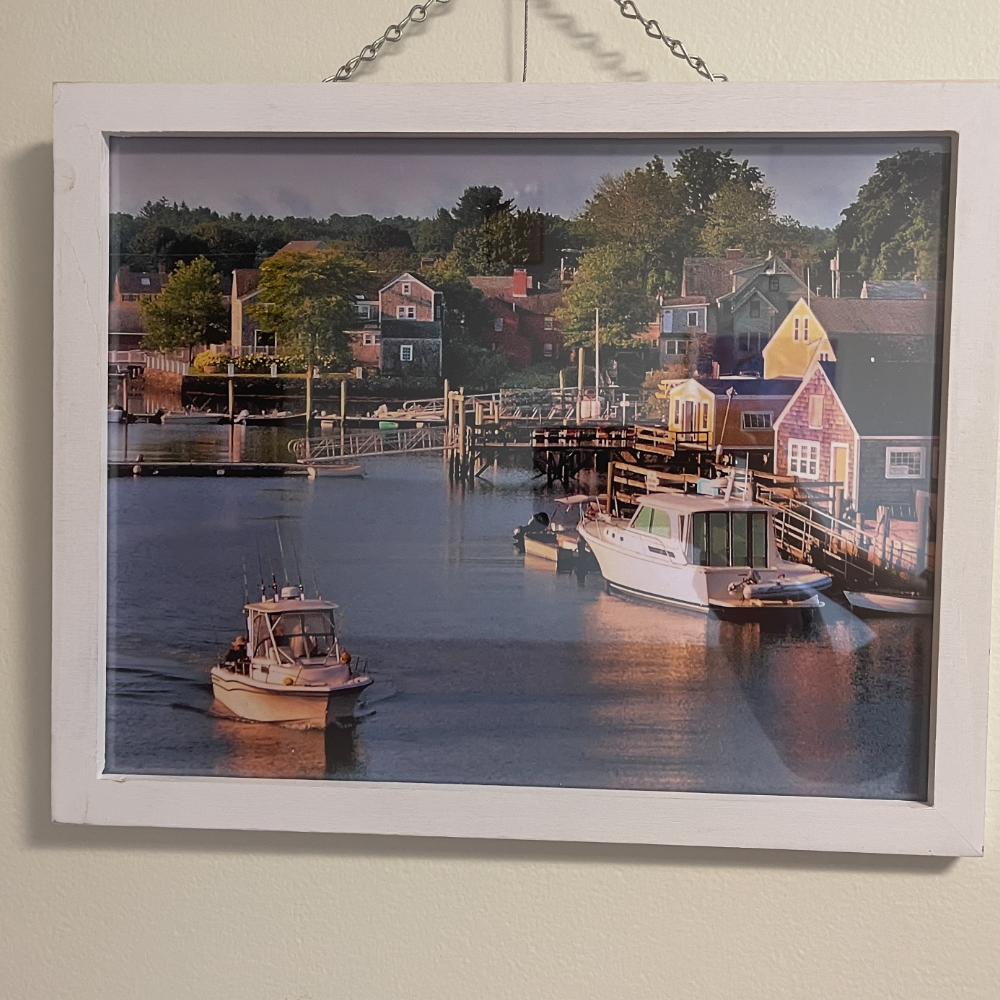 Framed Photograph of Boats in Portsmouth