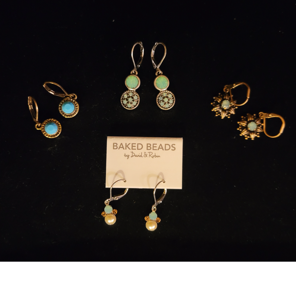 4 Pair of Fashion Earrings by Baked Beads 