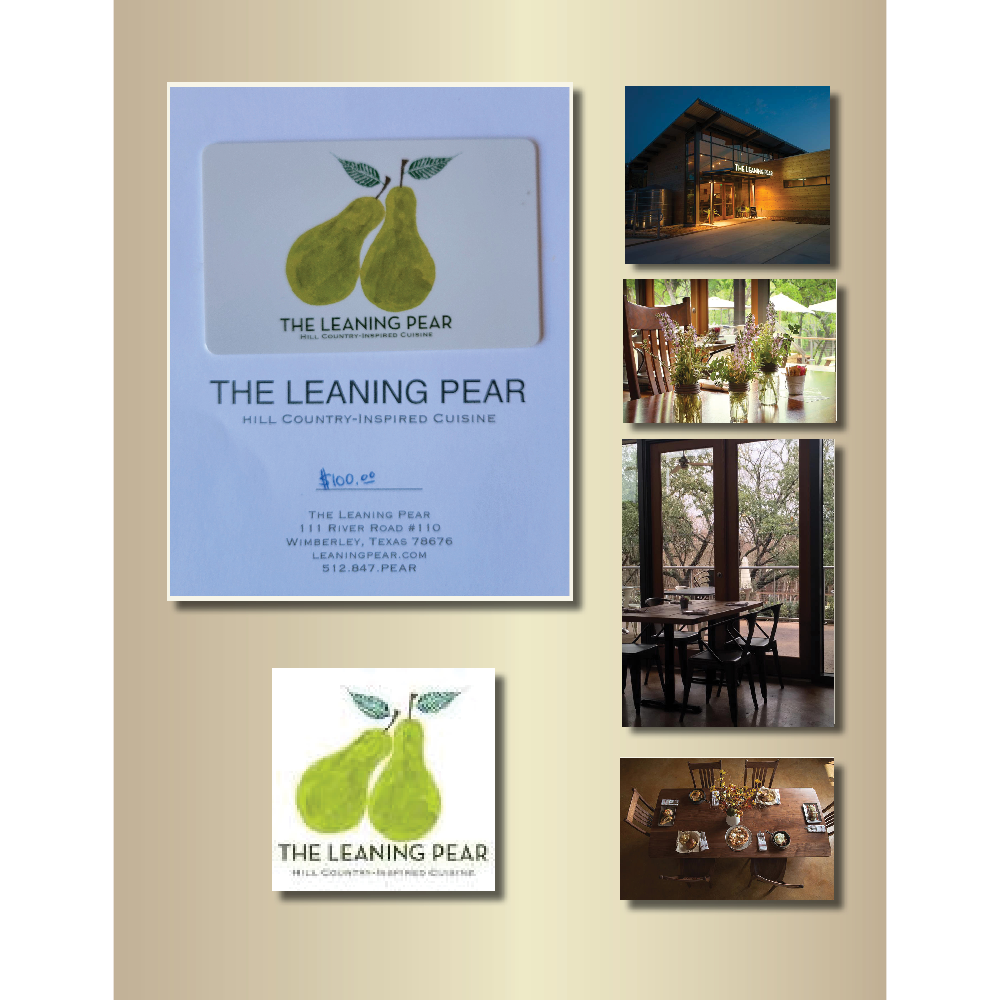 $100 Gift Card to The Leaning Pear Restaurant in Wimberley