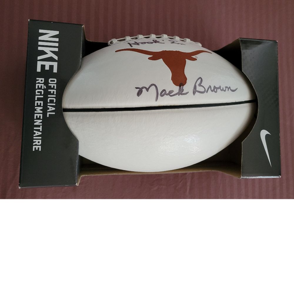 Mack Brown Autographed University of Texas football 