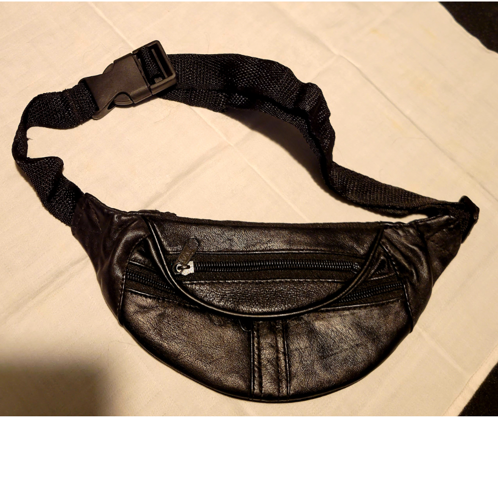 Black Leather fanny pack