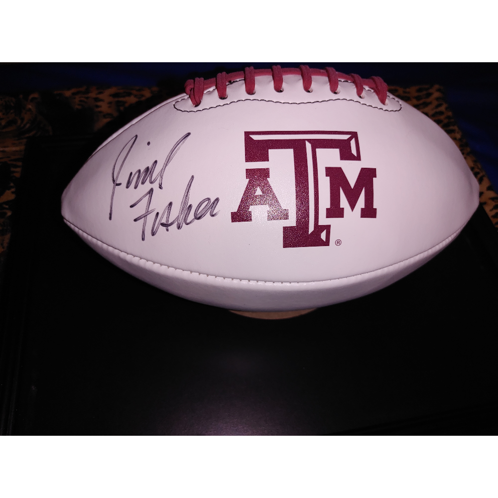 Jimbo Fisher Autographed Football and Case