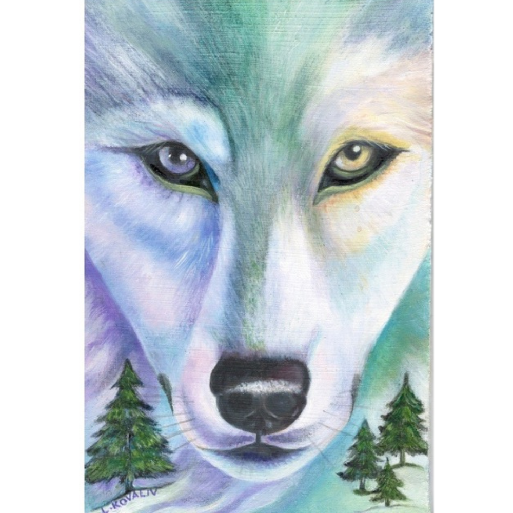"Wolf" Oil Painting - 4 x 6