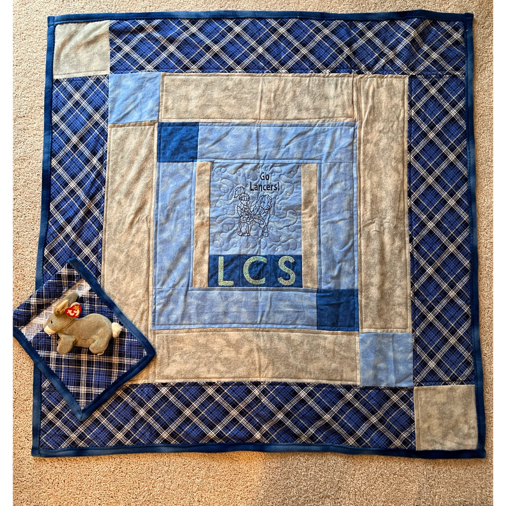 Blue handmade child's quilt