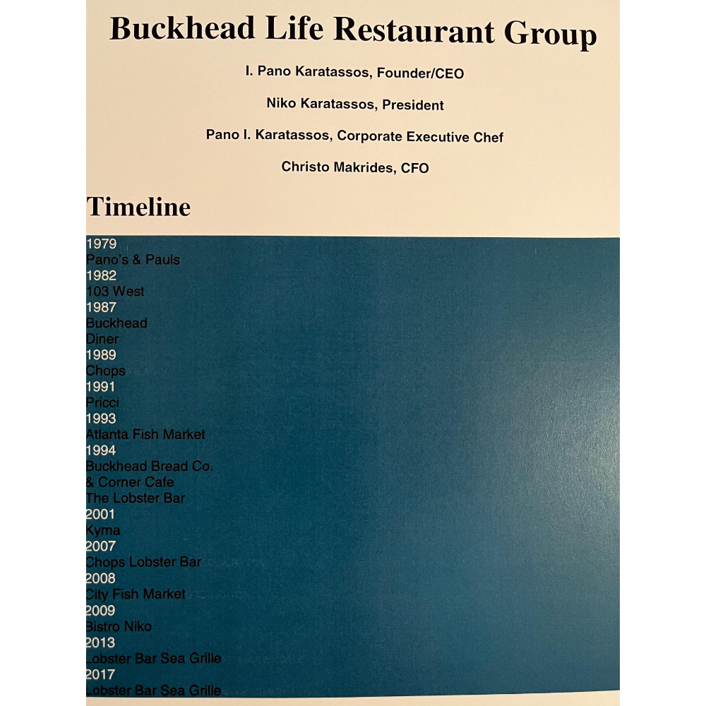 Buckhead Life Restaurant Group - I. Panos Karatassos