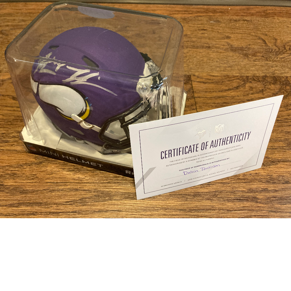Minnesota Vikings Dalvin Tomlinson Signed Mini Helmet