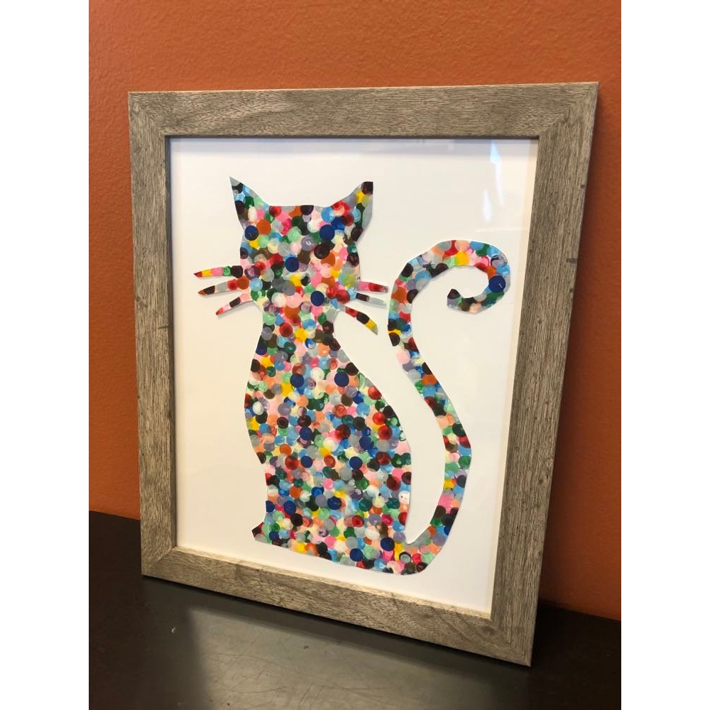Kindergarten Class Project - Dot painting - Pete the Cat