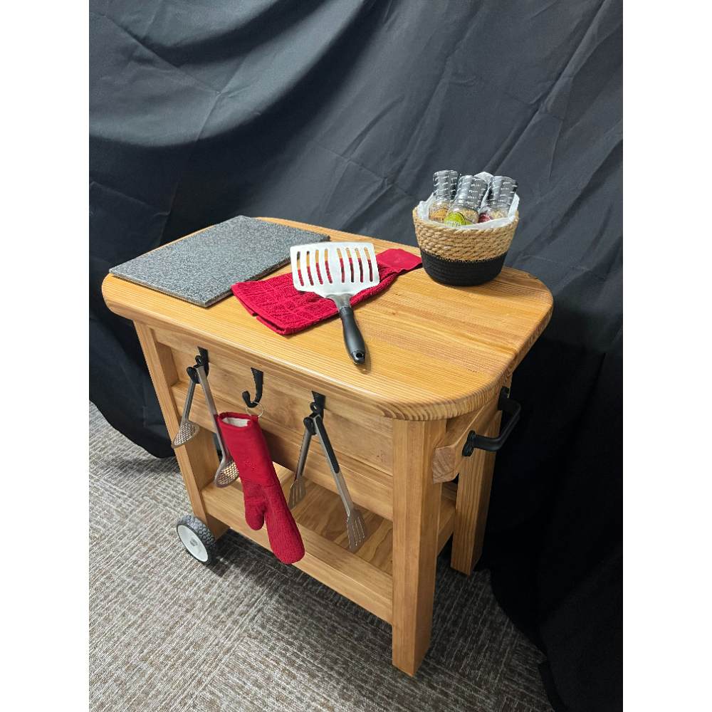 Handmade Wooden Grill/Kitchen Cart