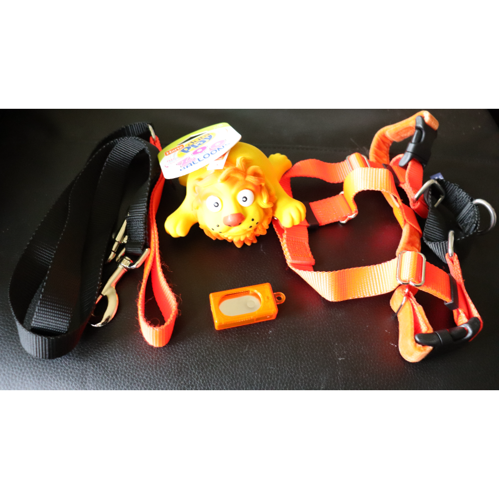 Medium 2 Hounds Design No Pull Harness and leash w/ Hartz toy