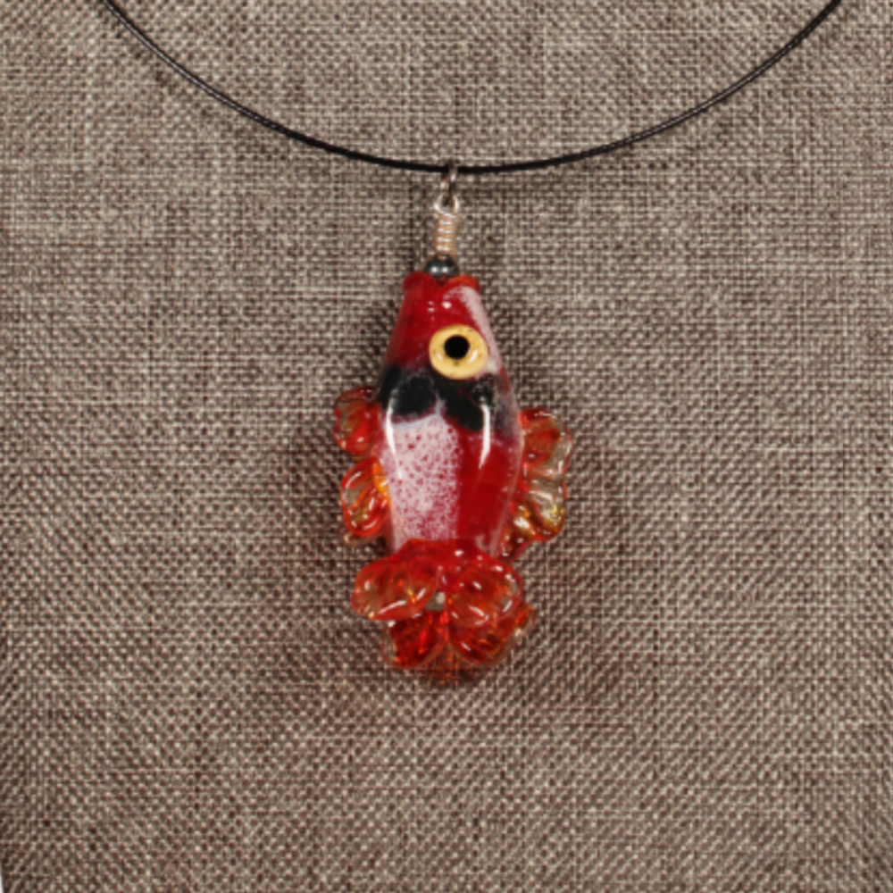 Red Fish Glass Pendant by Melissa Osten