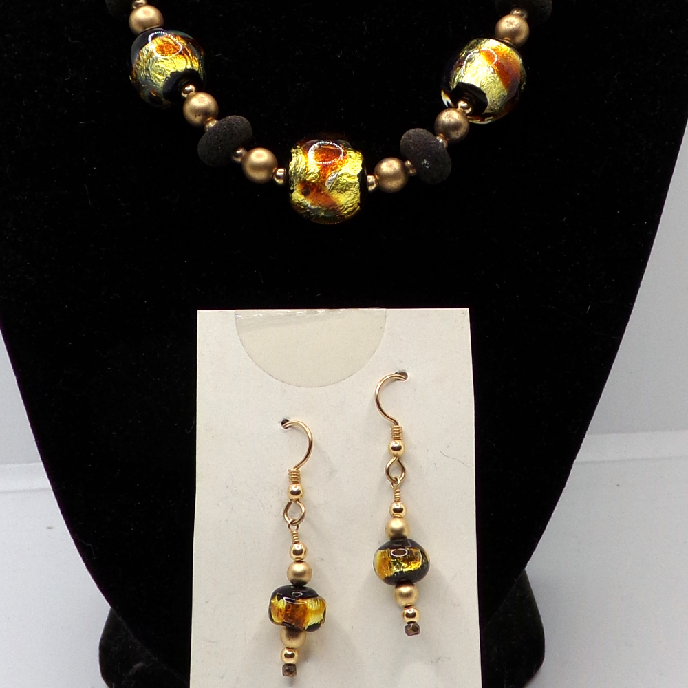 Golden Sparkle Earring and Necklace set