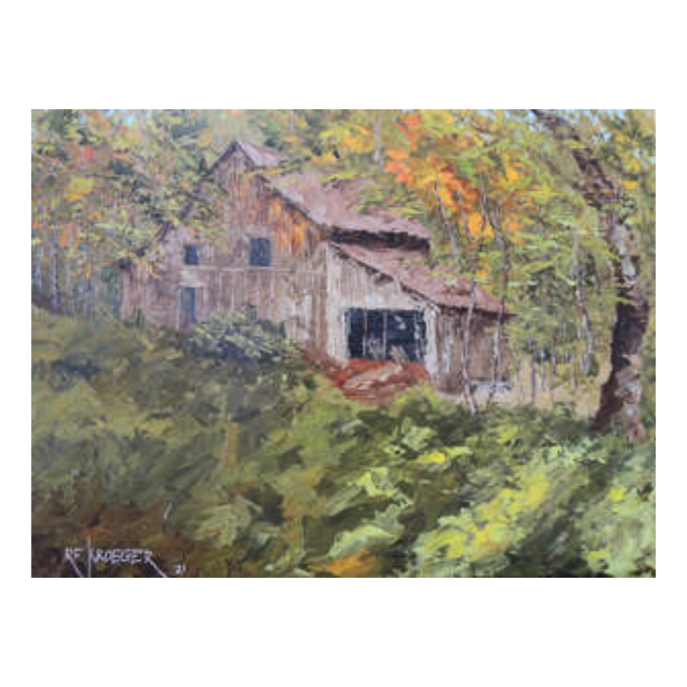 Jane's Gem    Painting and Barn Wood Frame 181/2 x 151/2