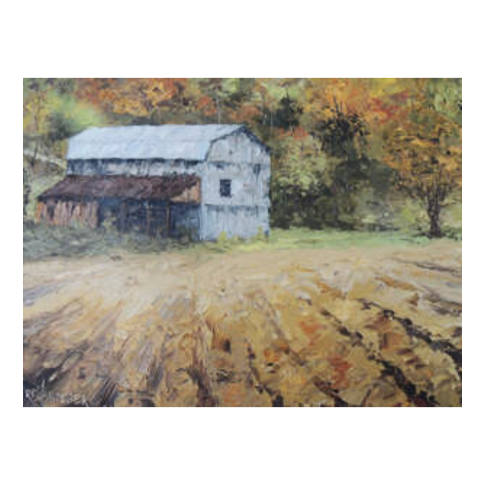 Gore-Greendale Road #2  Painting and Barn Wood Frame 173/4x141/2