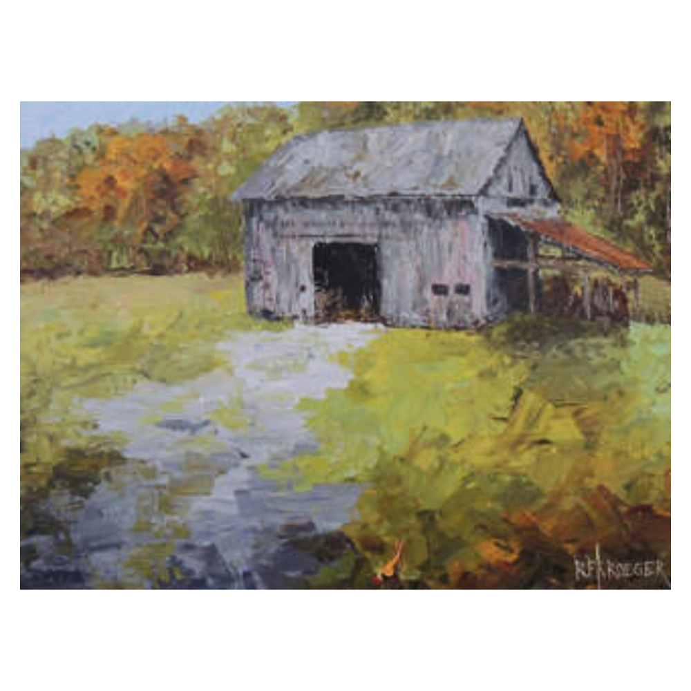 Shady Valley  Painting and Barn Wood Fame 171/2 x 143/4