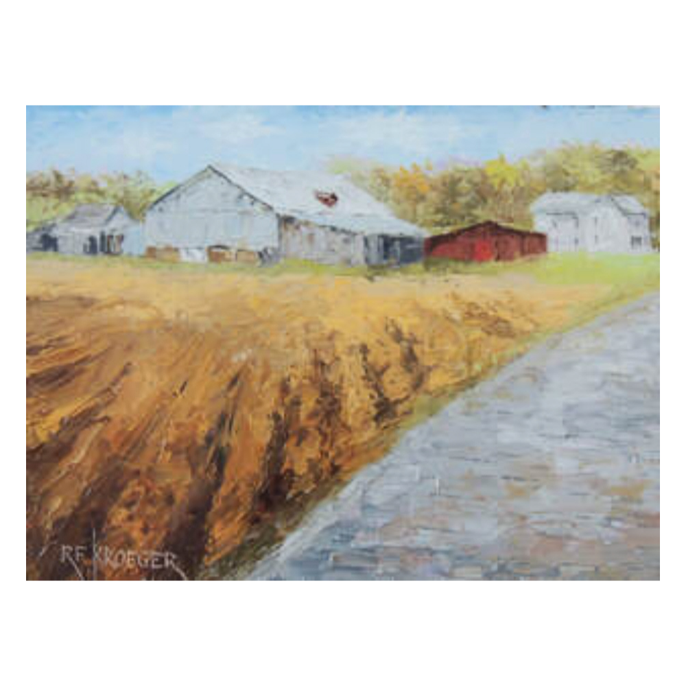 Stagecoach Alley Painting and Barn Wood Frame 18 x 117/8