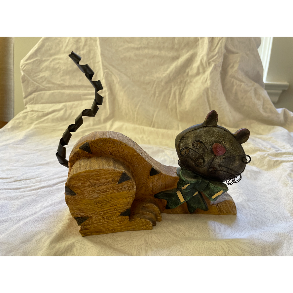 Wood and metal cat