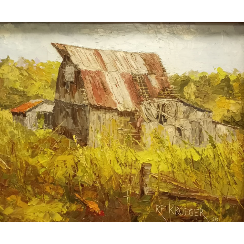 Forgot...not   Painting and Barn Wood Frame  163/8 x 133/8