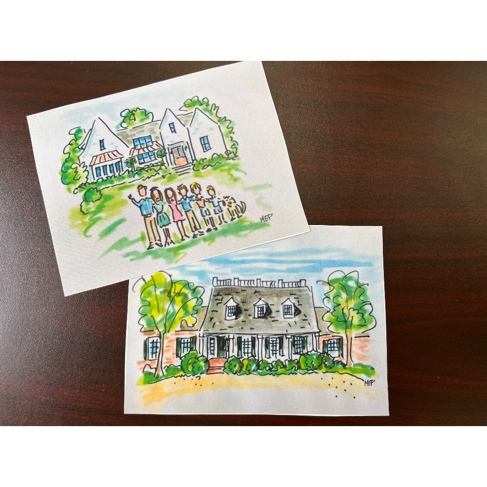 Watercolor Painting of your home by Mary Proctor
