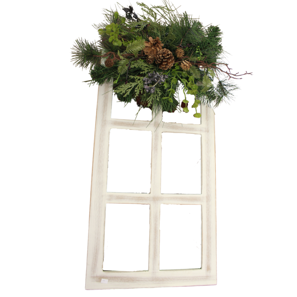 Barn-Chic Wood Frame Decor w/ Wreath
