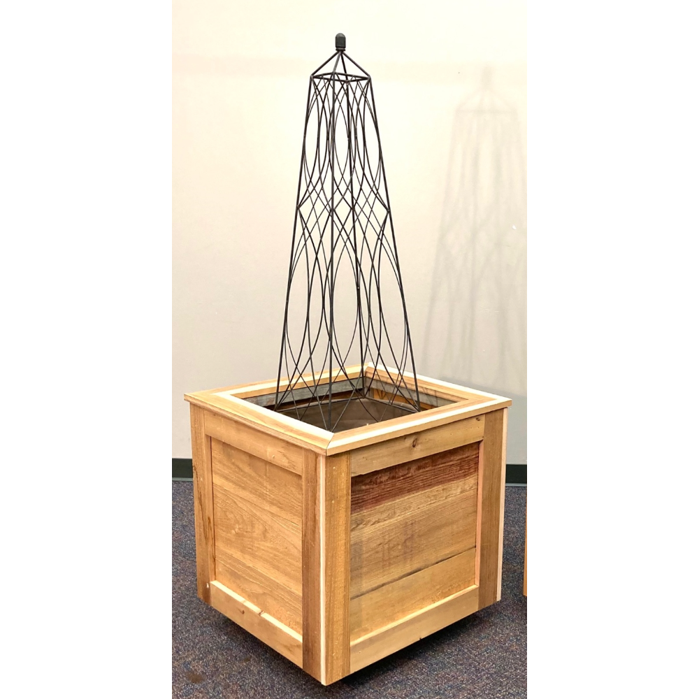 Wooden Planter Box with Trelis