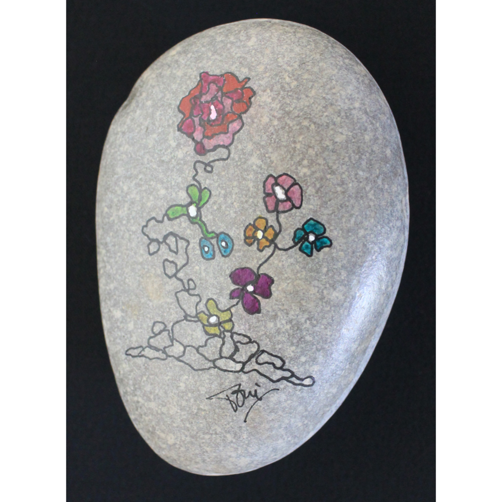 Abstract Floral on Stone