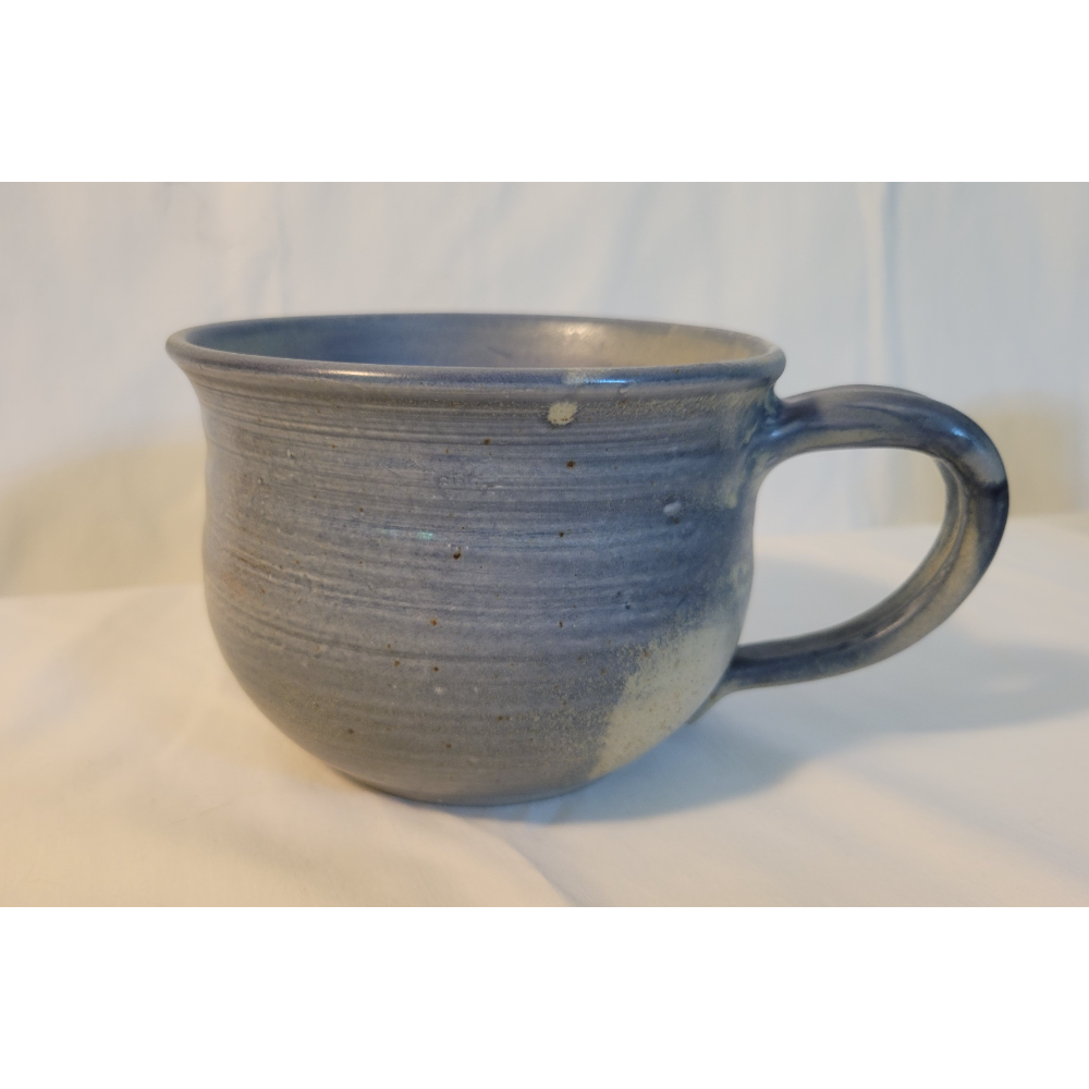 Blue Cappuccino Cup Hand Thrown Pottery Soup Mug Blue Hand Thrown Pottery  Soup Mug