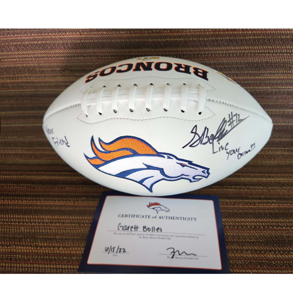#72 Denver Broncos Garett Bolles signed football