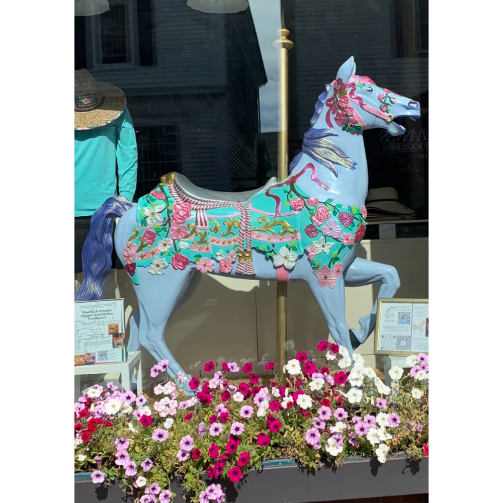 Purple and Teal Full-size Carousel Horse
