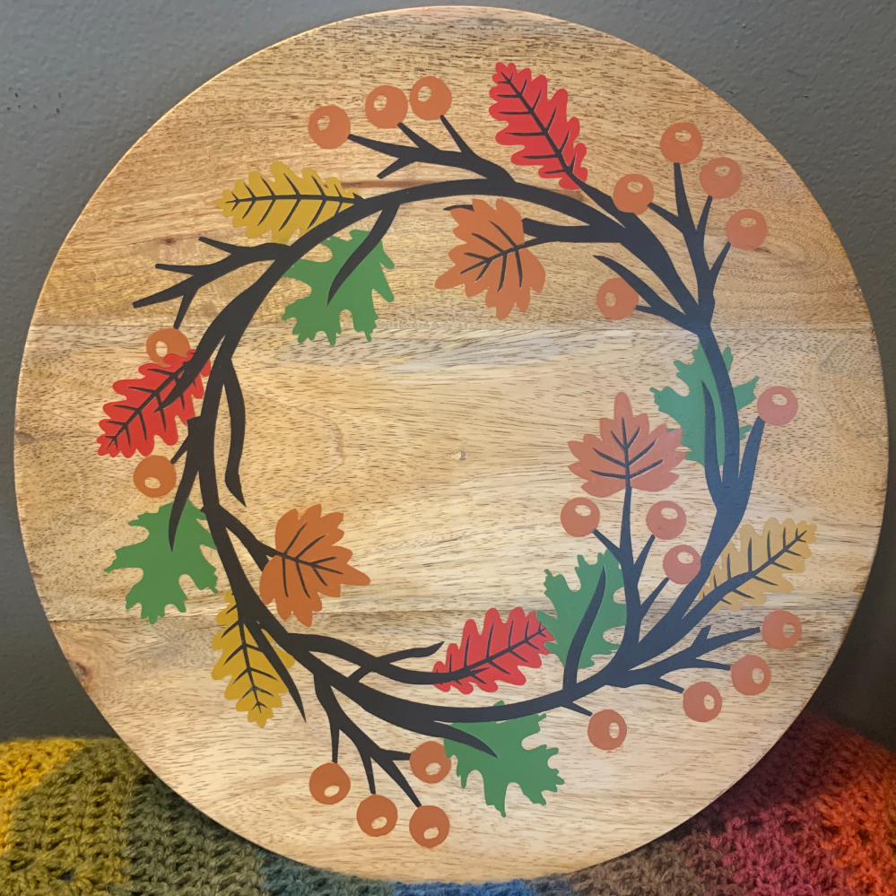 Wooden Fall Leaves Platter