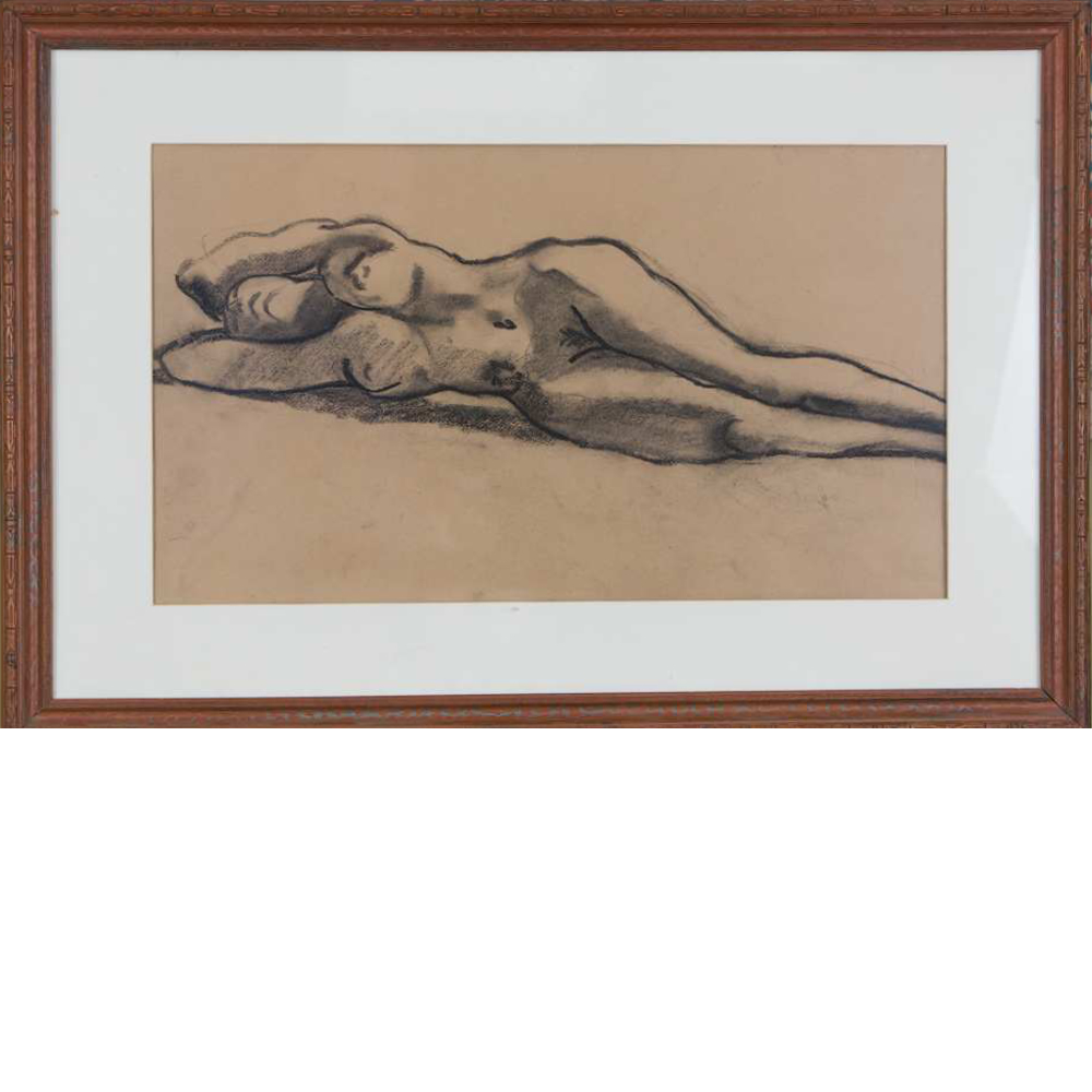 Side lying nude (life drawing)
