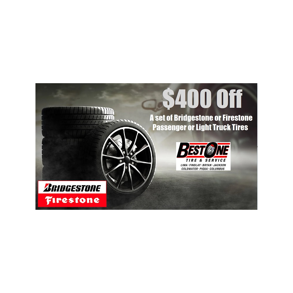 $400 off Bridgestone or Firestone Tires