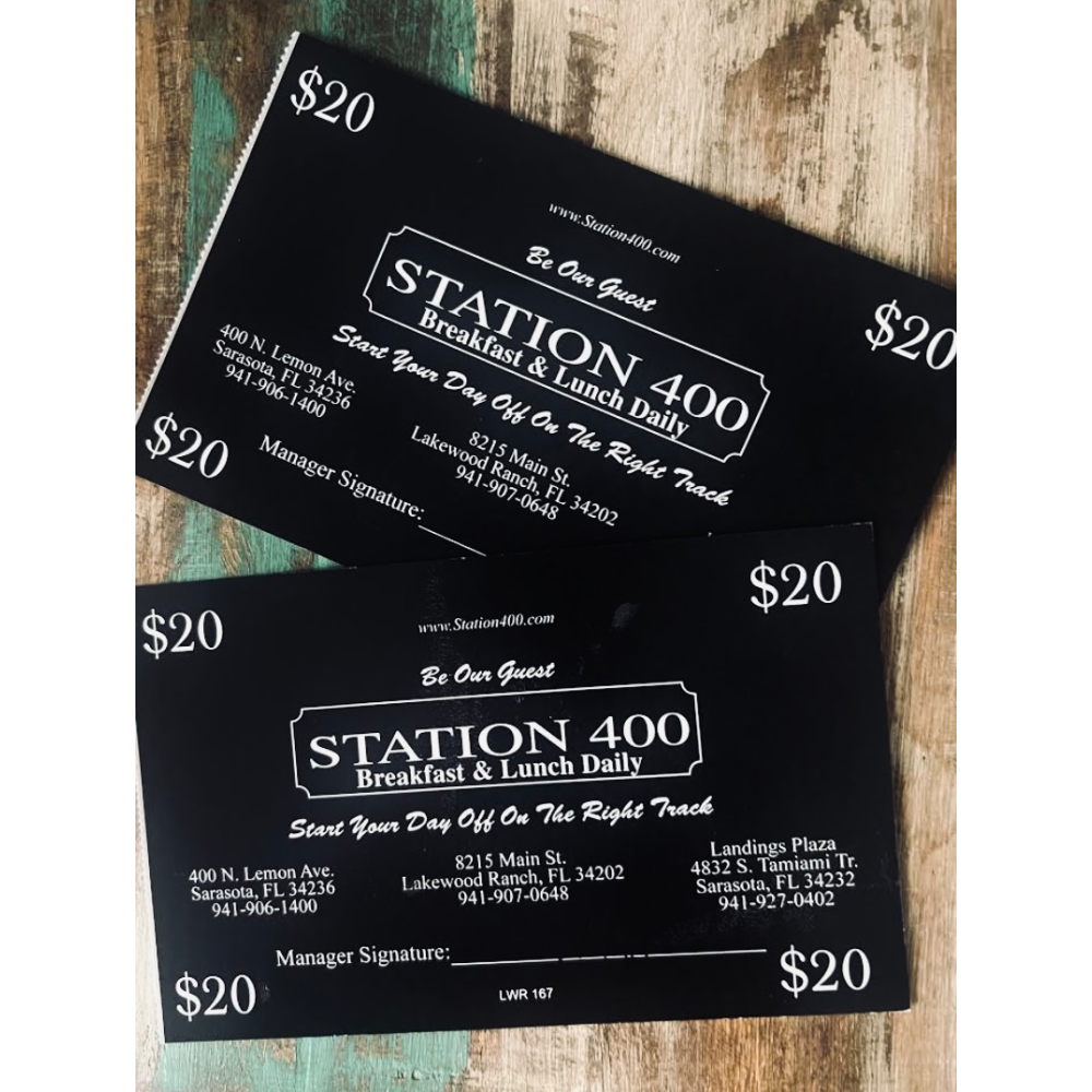 Station 400 $40.00 Gift Certificate