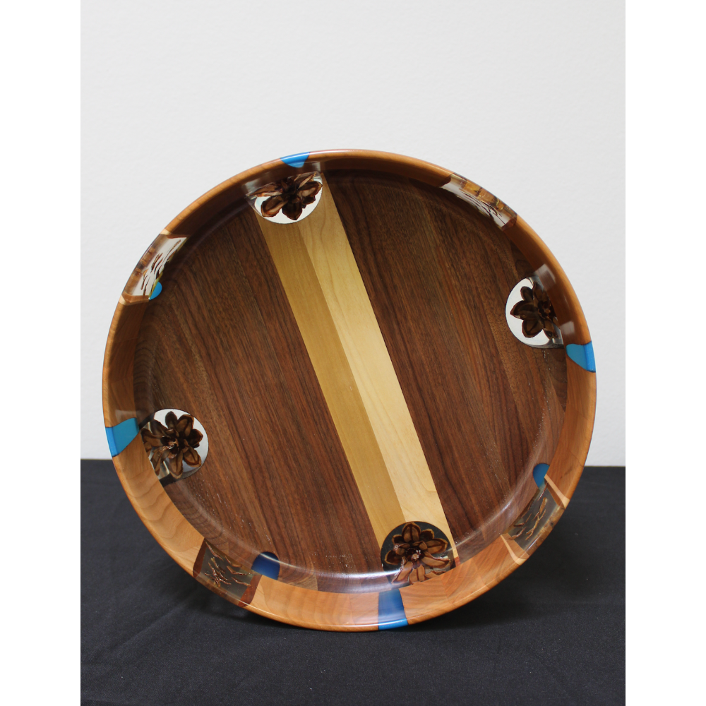Handcrafted Wood & Resin Center Piece Bowl