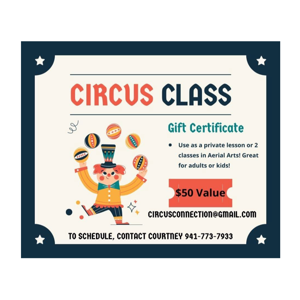 Circus Aerial Arts Gift Certificate $50.00