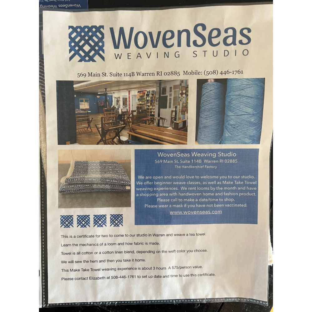 WovenSeas Weaving Studio (Warren, RI) Experience for two to weave a tea towel