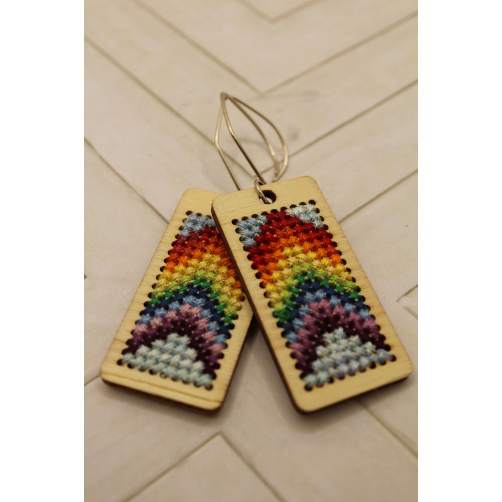 Chevron Rainbow Earrings