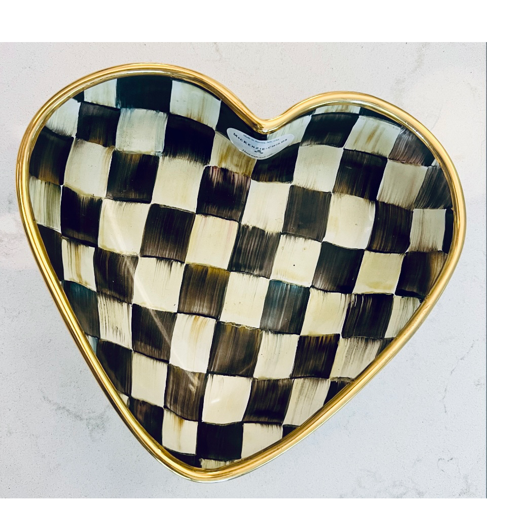 Mackenzie-Childs Courtly Check Heart Bowl