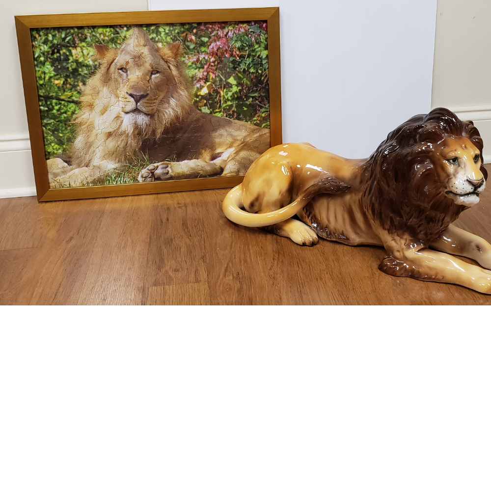 Small Lion Puzzle and Ceramic Lion