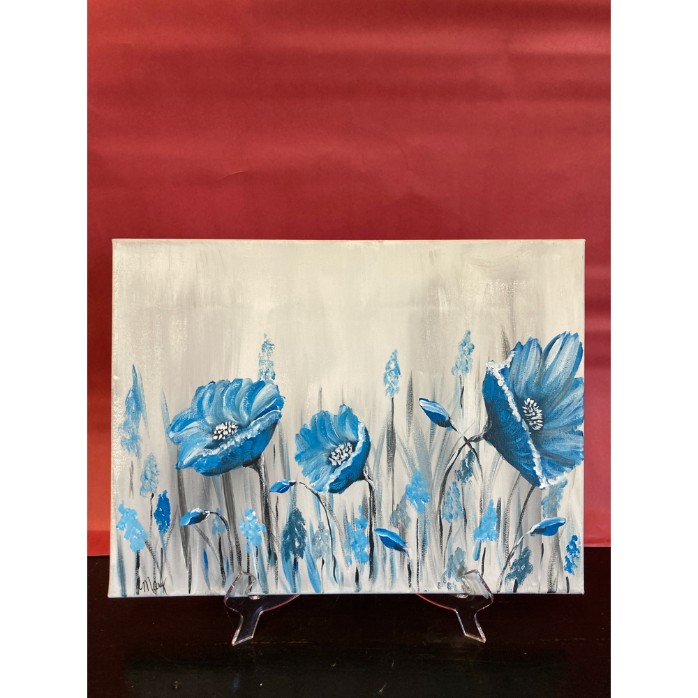Painting 12x 16- Blue Flowers
