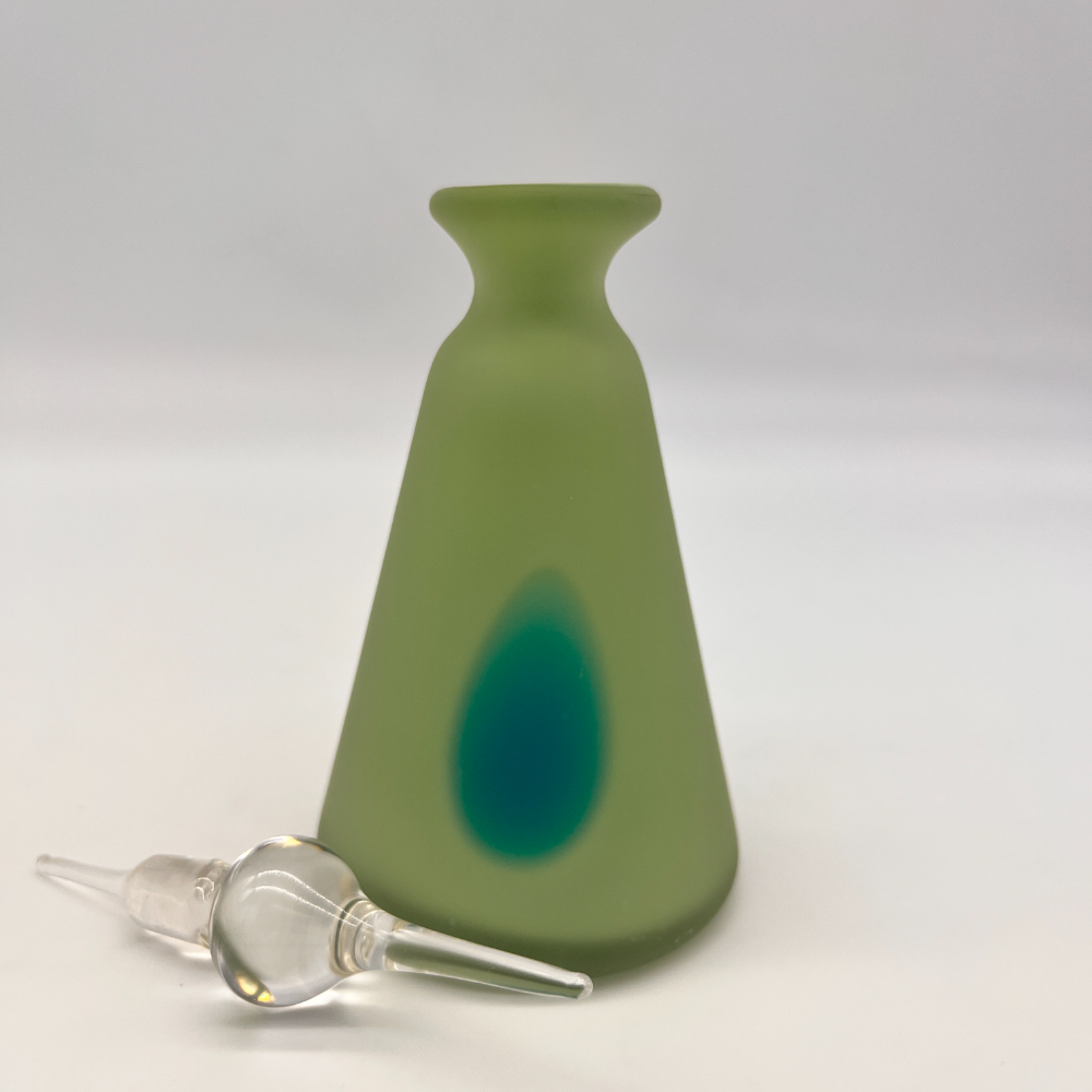 Perfume Bottle/Diffuser Mid-Century Green and Blue Glass