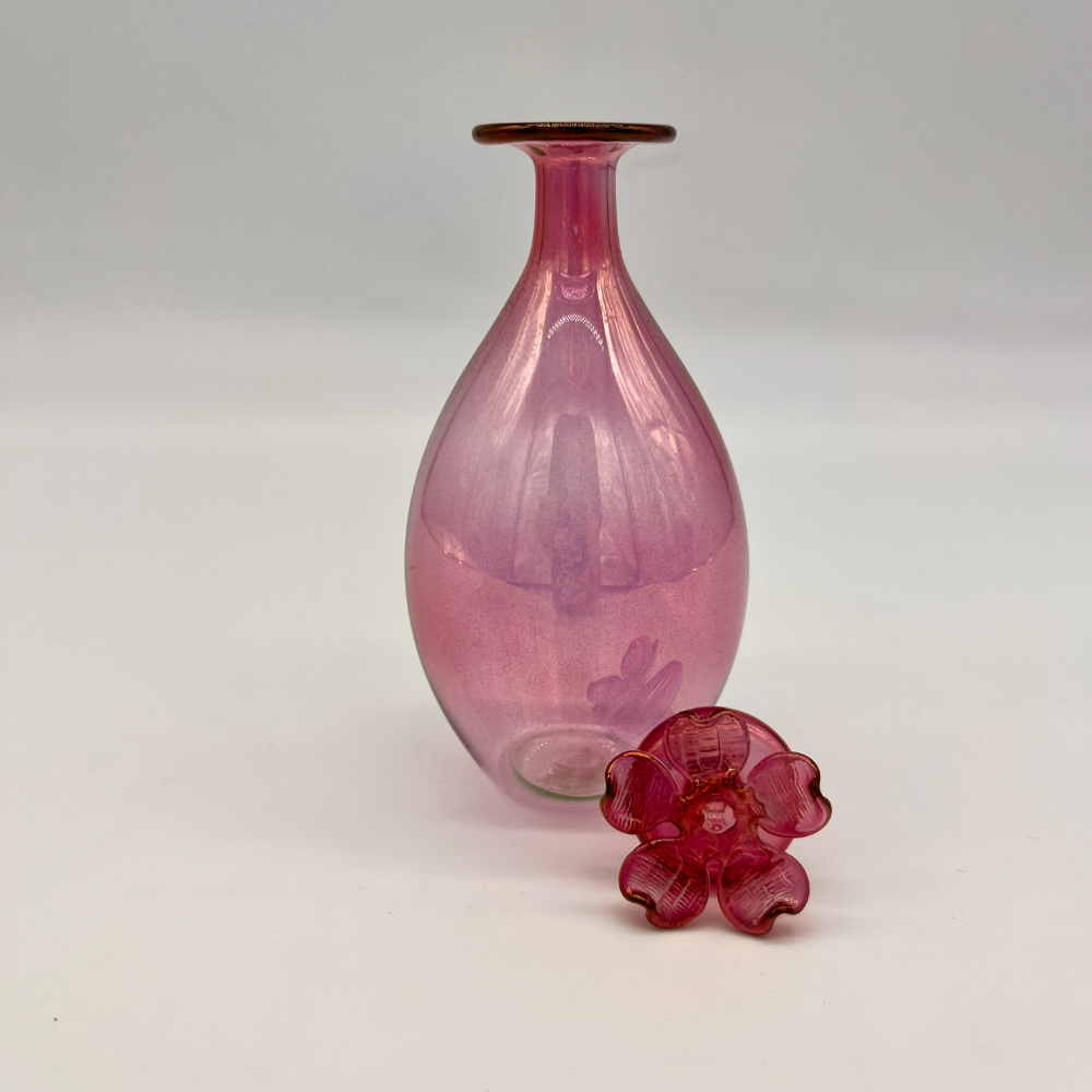 Diffuser/Perfume Bottle Delicate Pink Glass Flower