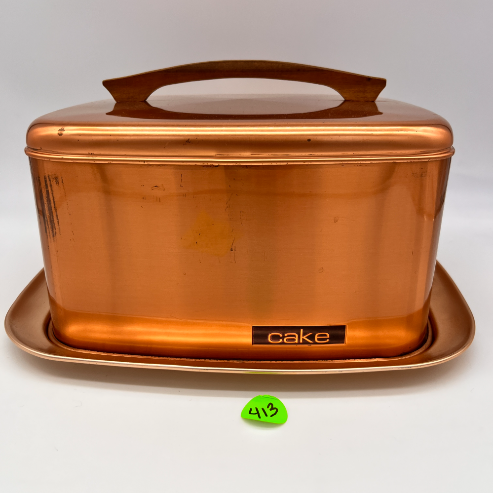 1950's Vintage Copper Cake Carrier Lincoln Beauty Ware 