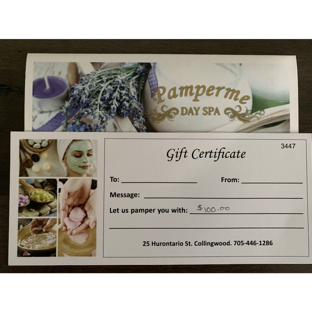 PAMPERME SPA - $100 SERVICES CERTIFICATE