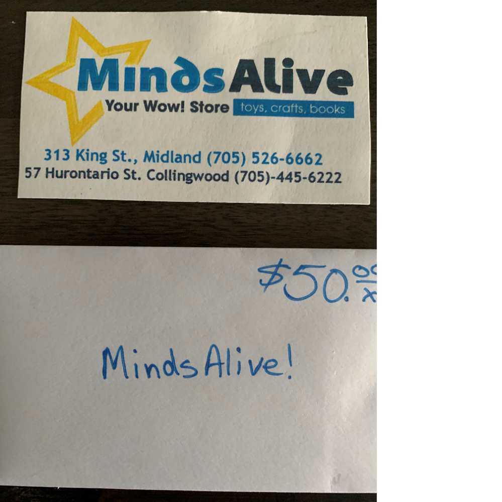 MINDS ALIVE - $50 GIFT CARD #1