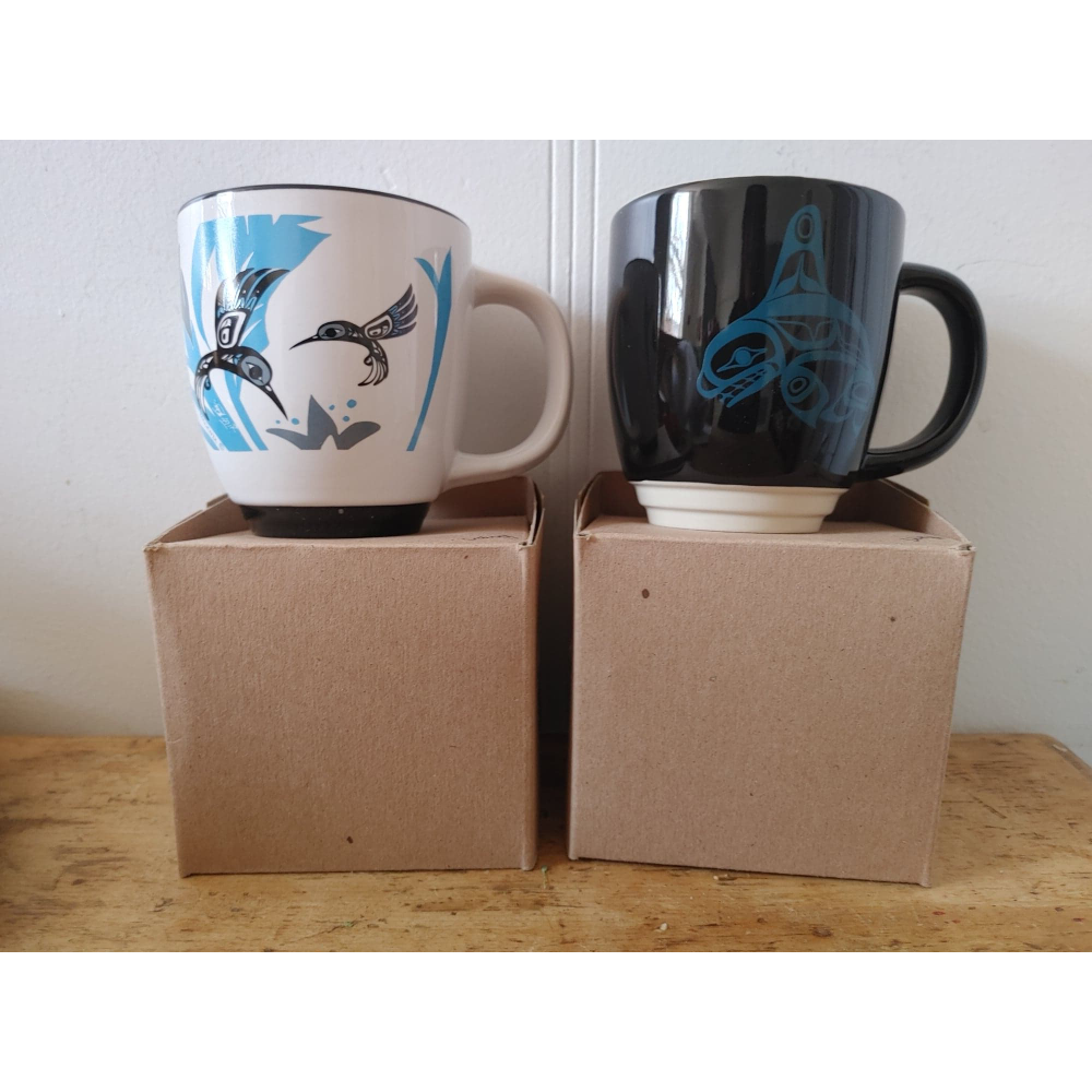 NEW - Two mugs with Indigenous designs - BOXED - giftable
