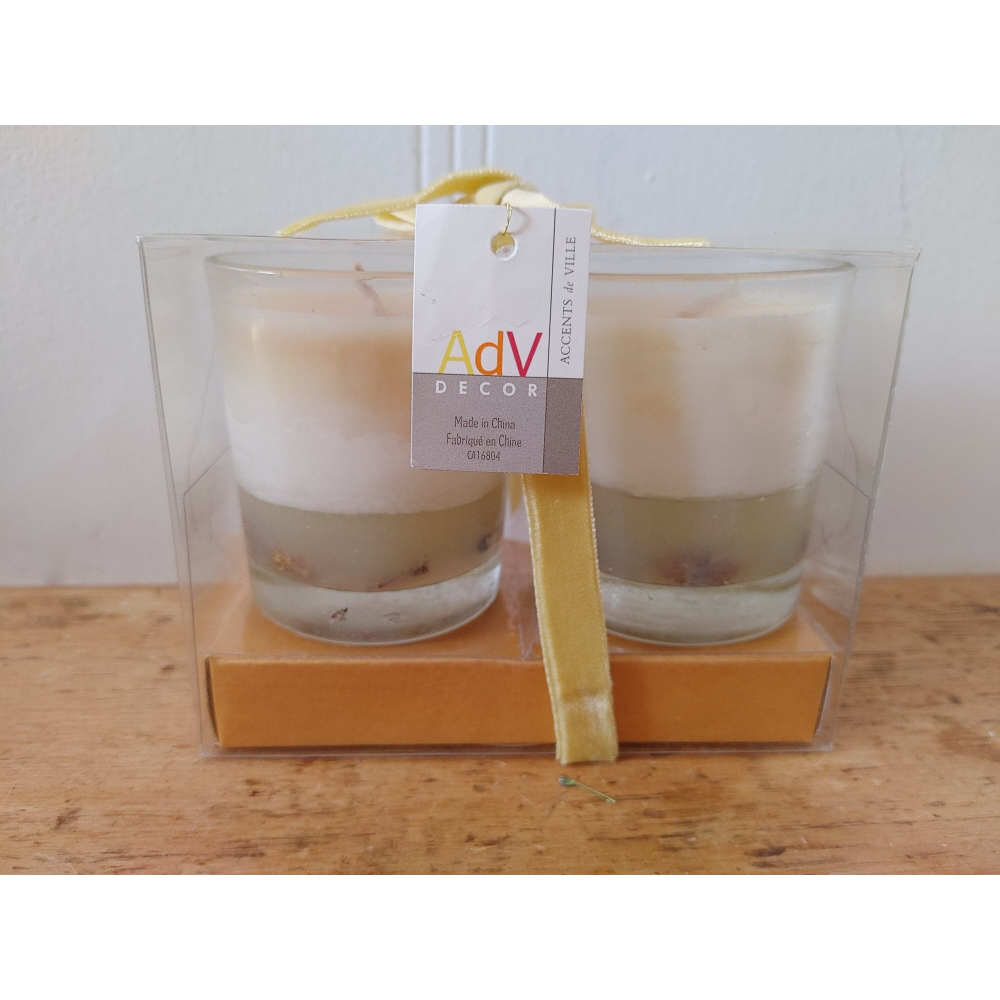 Pair of CANDLES in glass holders BOXED