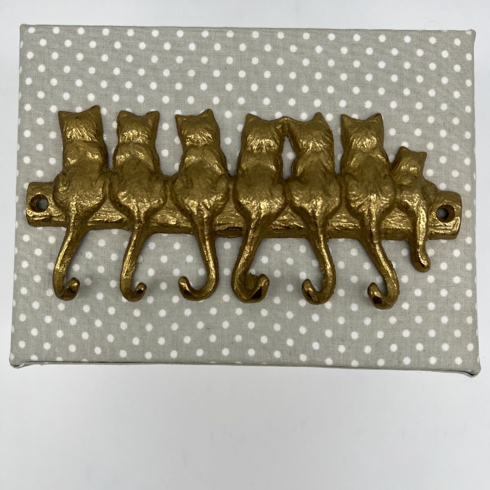 Brass Cats Key Holder Hooks